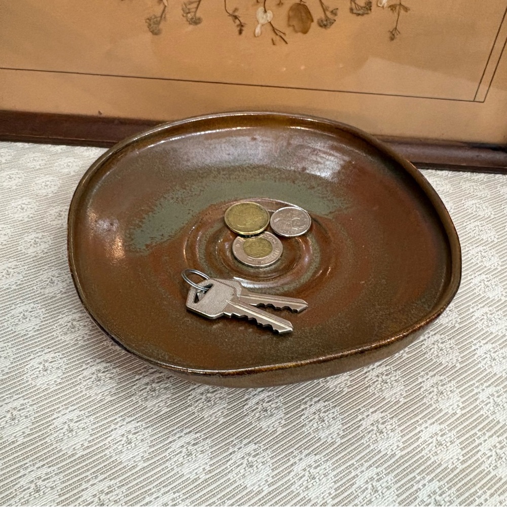 Handmade Handcrafted Rustic Organic Studio Pottery Bowl Catch-all Brown Dish